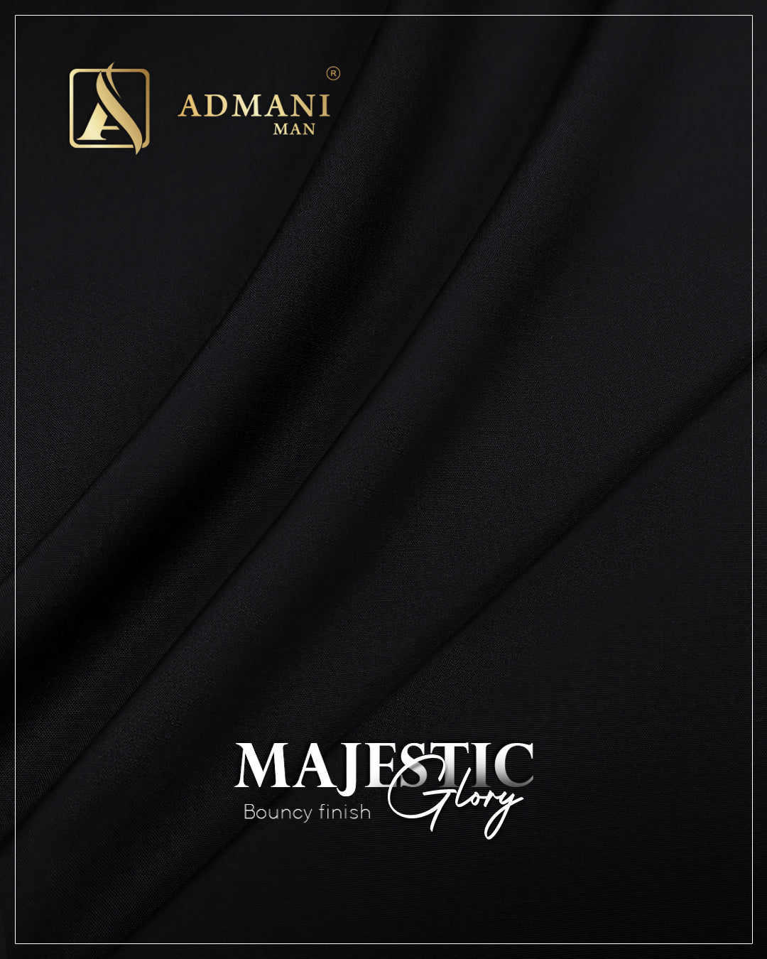 Majestic Glory Black Unstitched Fabric for Men by Admani Menswear Pakistan