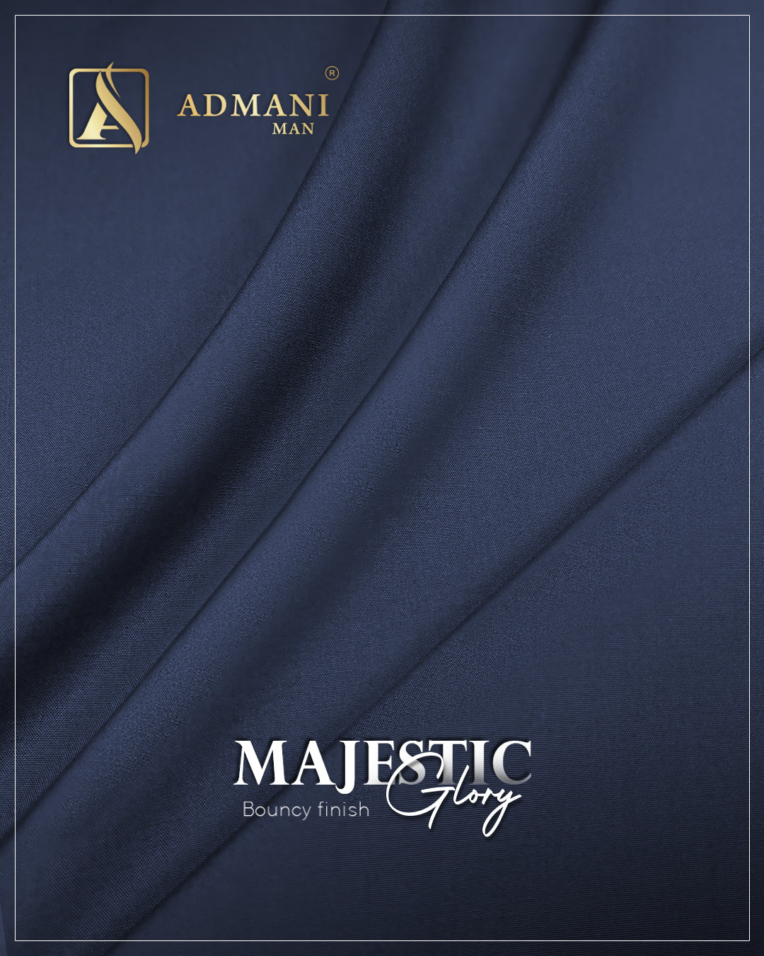 Majestic Glory Blue Sapphire Unstitched Fabric for Men by Admani Menswear Pakistan