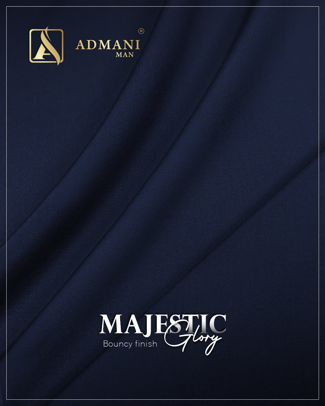 Majestic Glory Navy Blue Unstitched Fabric for Men by Admani Menswear Pakistan