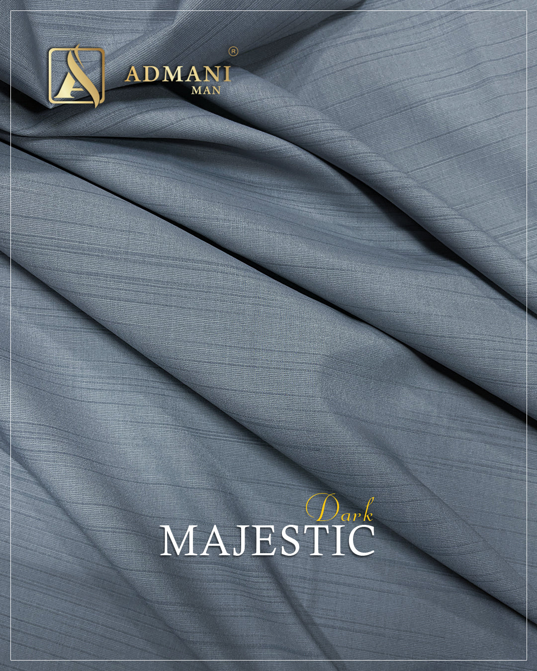 Dark Majestic Silver Grey Premium Unstitched Fabric Menswear Shalwar Kameez by Admani Menswear Pakistan