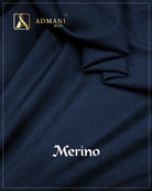 Merino Dark Blue Premium Unstitched Fabric for Menswear Shalwar Kameez by Admani Man Pakistan - navy blue for timeless menswear