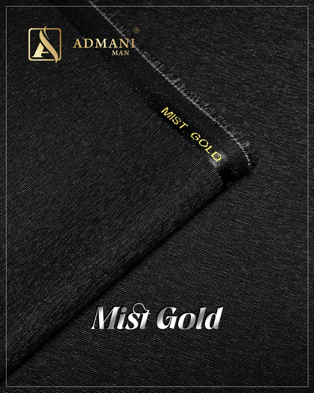 Mist Gold Black Unstitched Shalwar Kameez Fabric for Men by Admani Menswear Pakistan