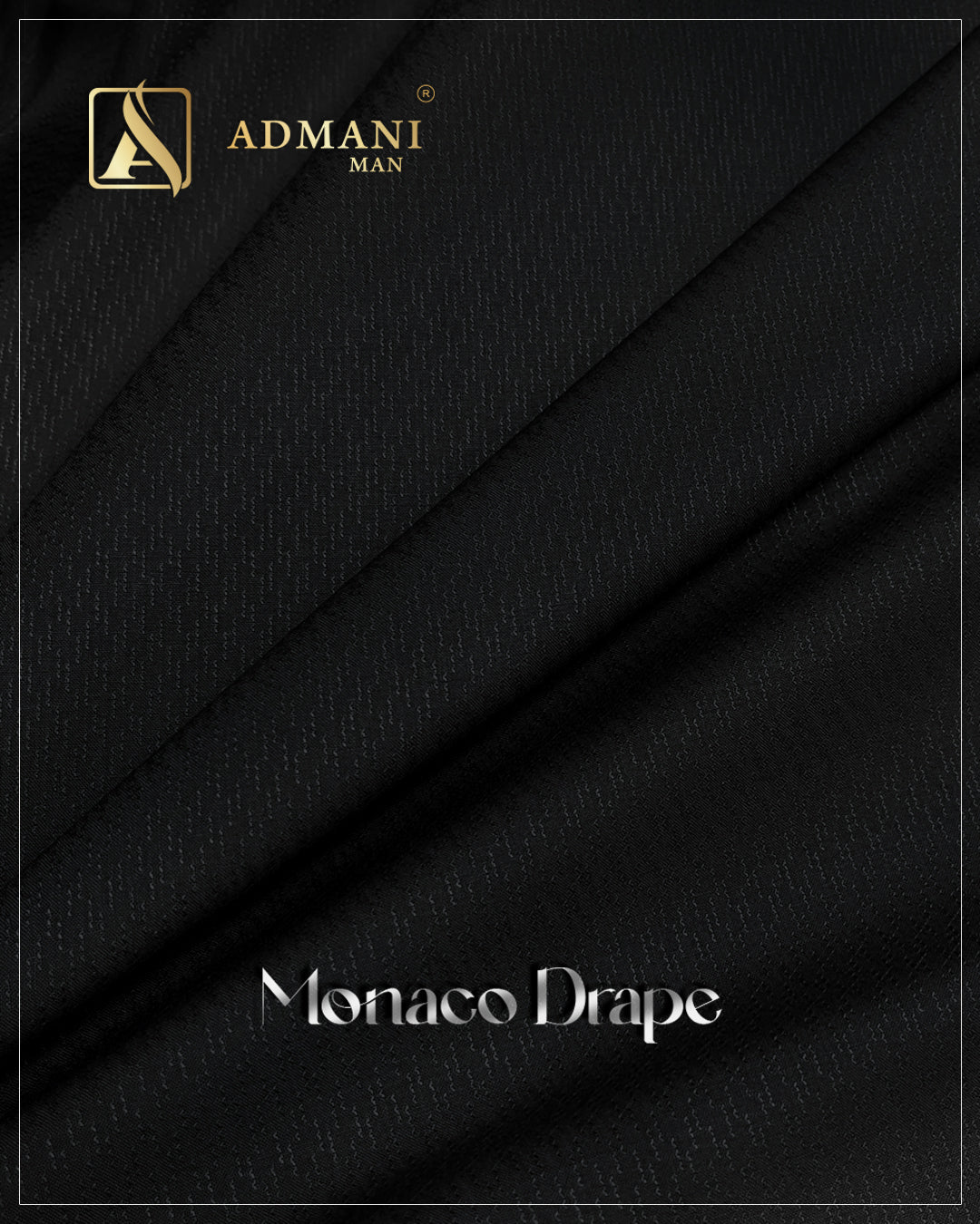 Monaco Drape Black Unstitched Fabric Mens Clothing Pakistan by Admani Menswear