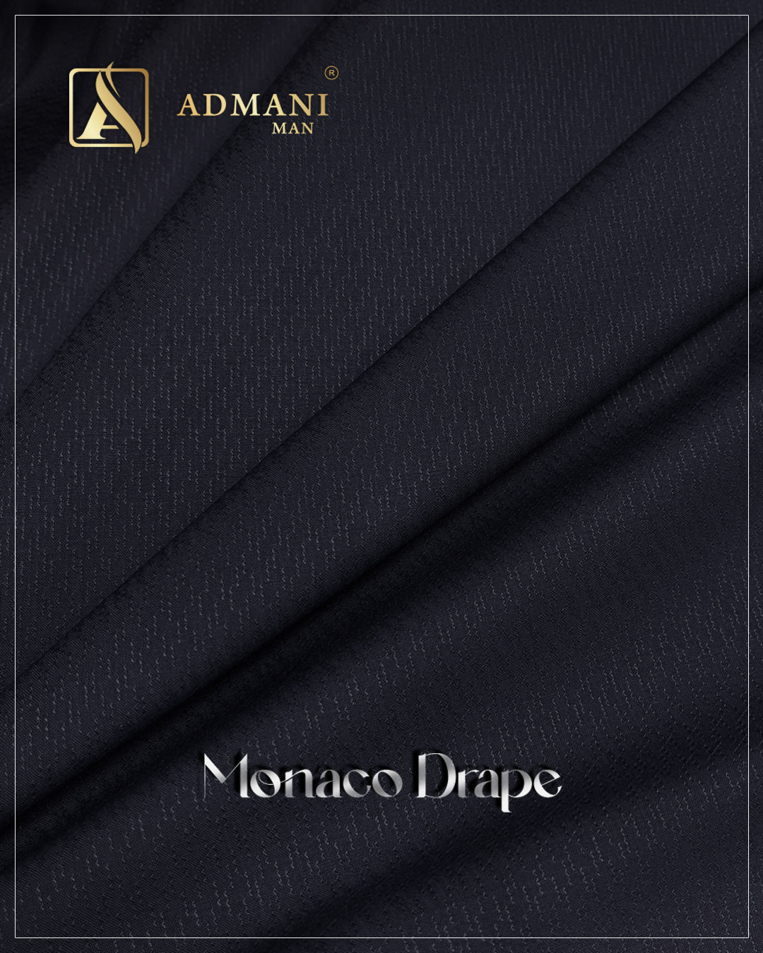 Monaco Drape Denim Navy Blue Unstitched Shalwar Kameez Design Gents by Admani Menswear Pakistan