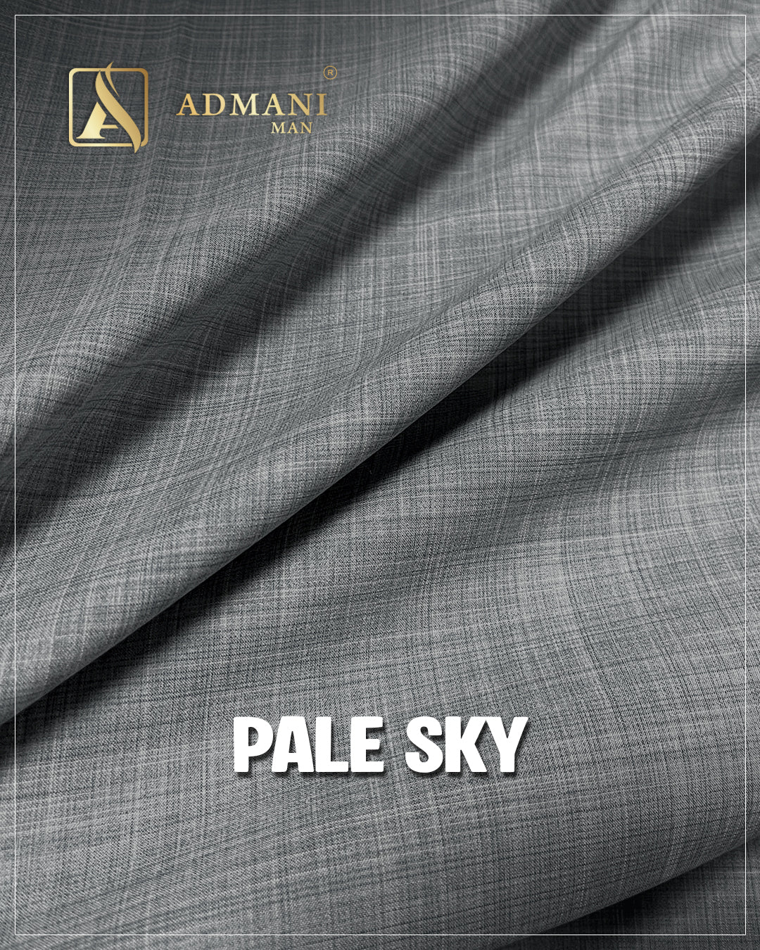 Pale Sky Silver Gray Unstitched Fabric for Men by Admani Menswear Pakistan