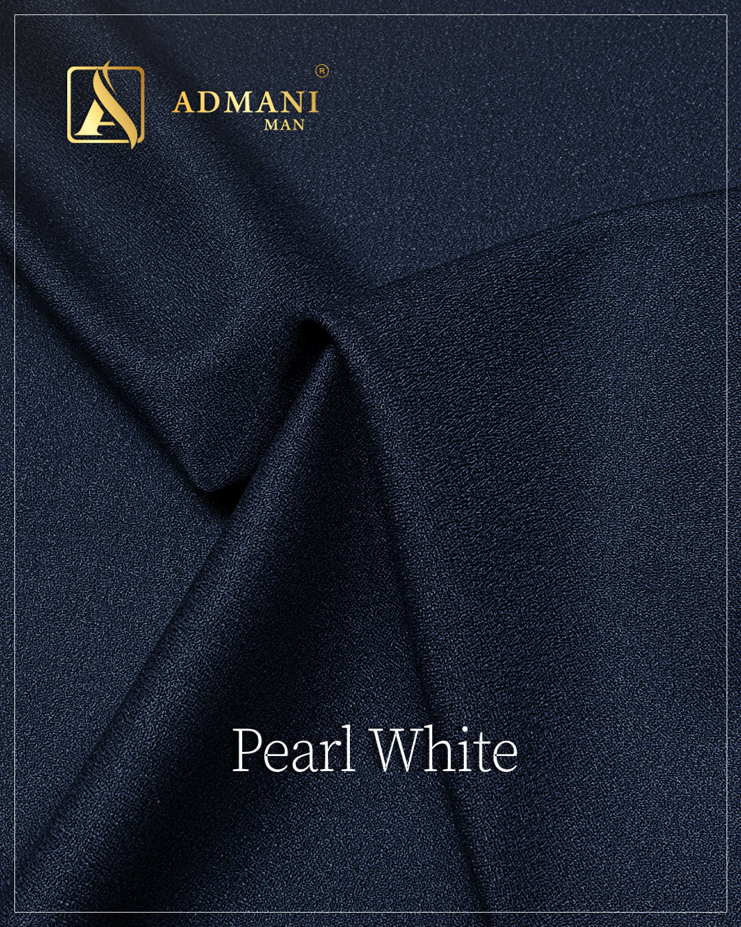 Pearl White Navy Blue premium winter dobby fabric for men's shalwar kameez