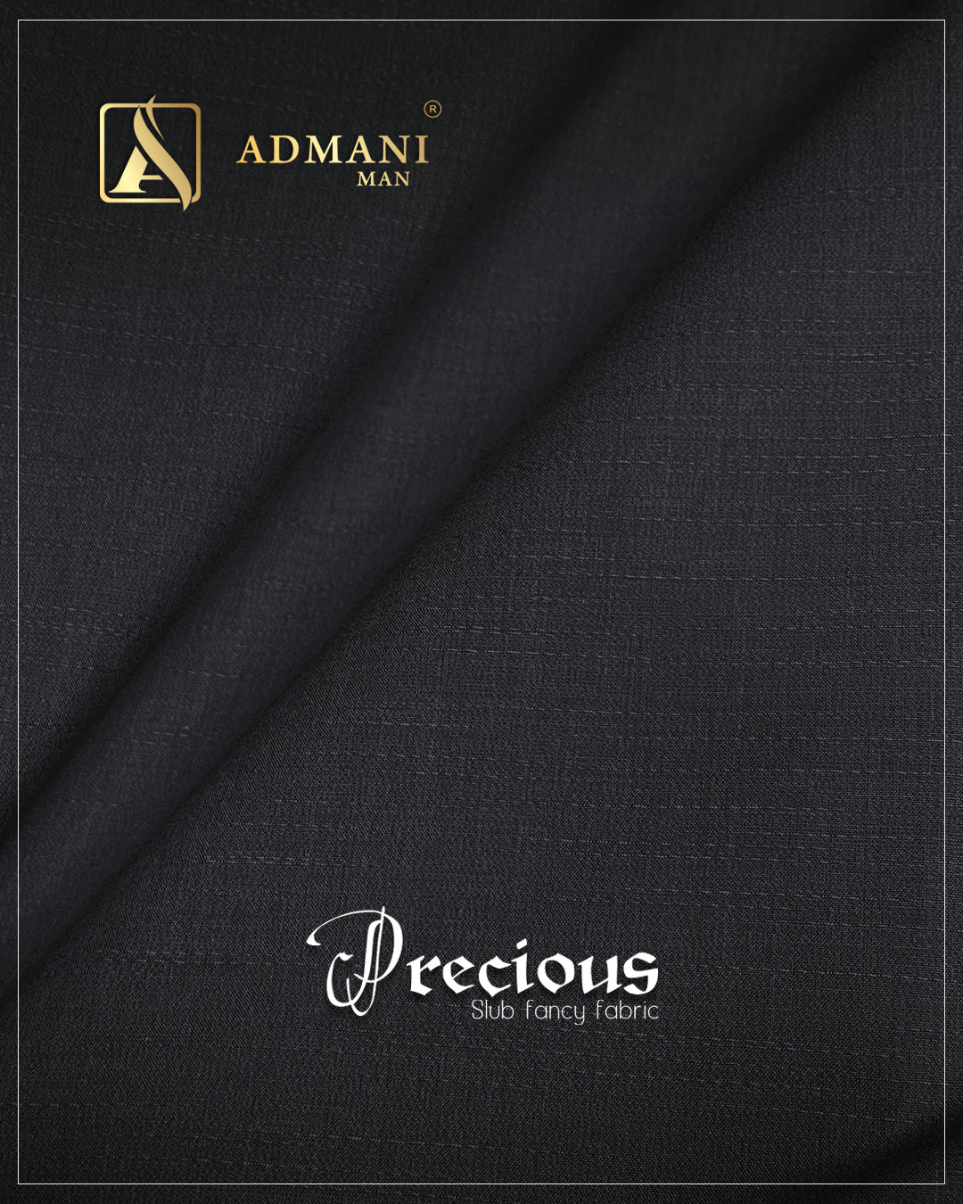 Precious Black Unstitched Fabric Menswear Shalwar Kameez by Admani Menswear Pakistan