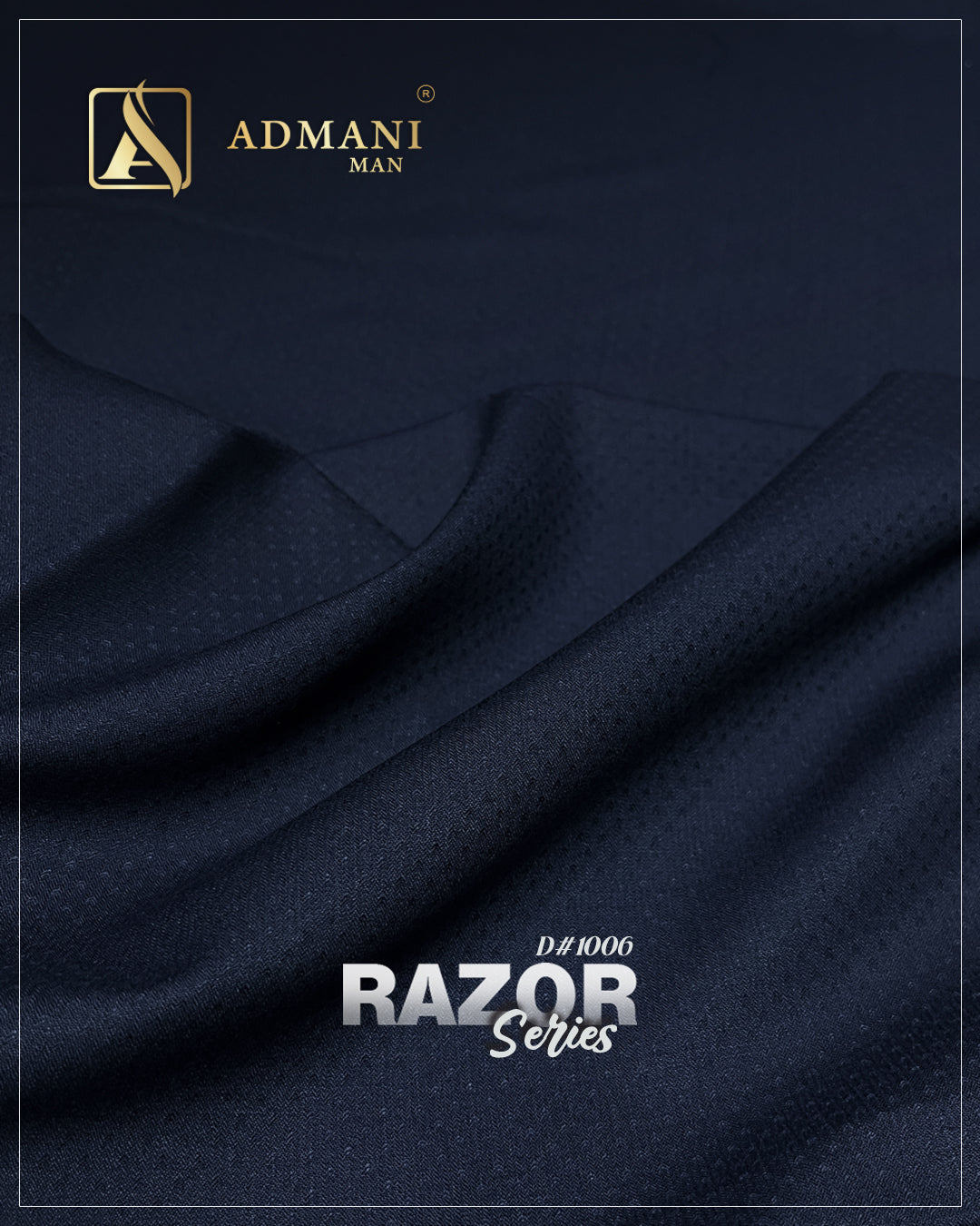 Razor Series D1006 Navy Blue Unstitched Fabric Mens Clothing Pakistan by Admani Menswear