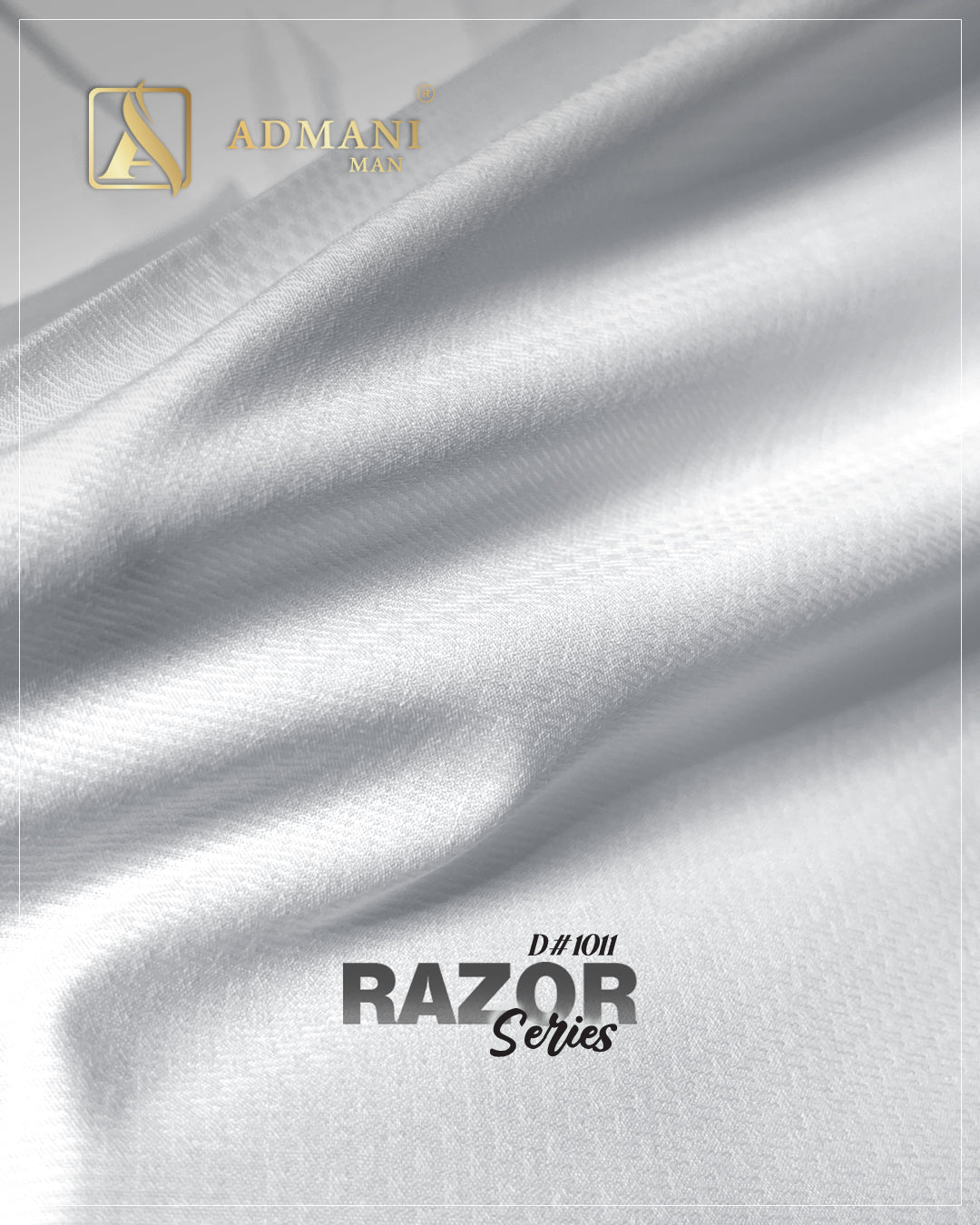 Razor Series D1011 White Unstitched Shalwar Kameez Fabric for Men by Admani Menswear