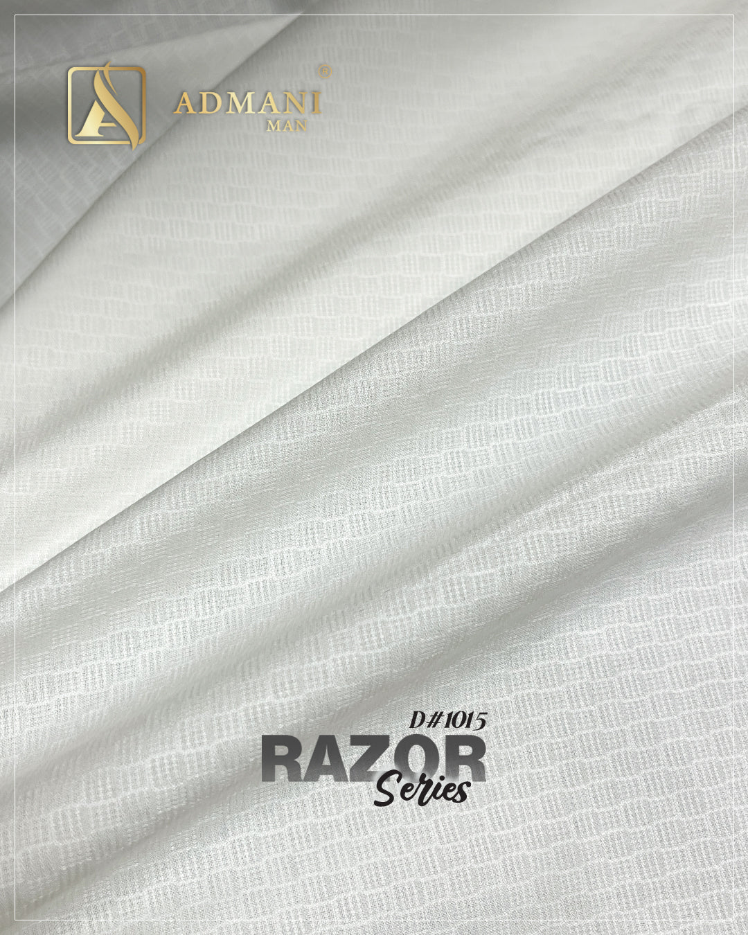 Razor Series D1015 Off White Unstitched Shalwar Kameez Fabric for Men by Admani Menswear