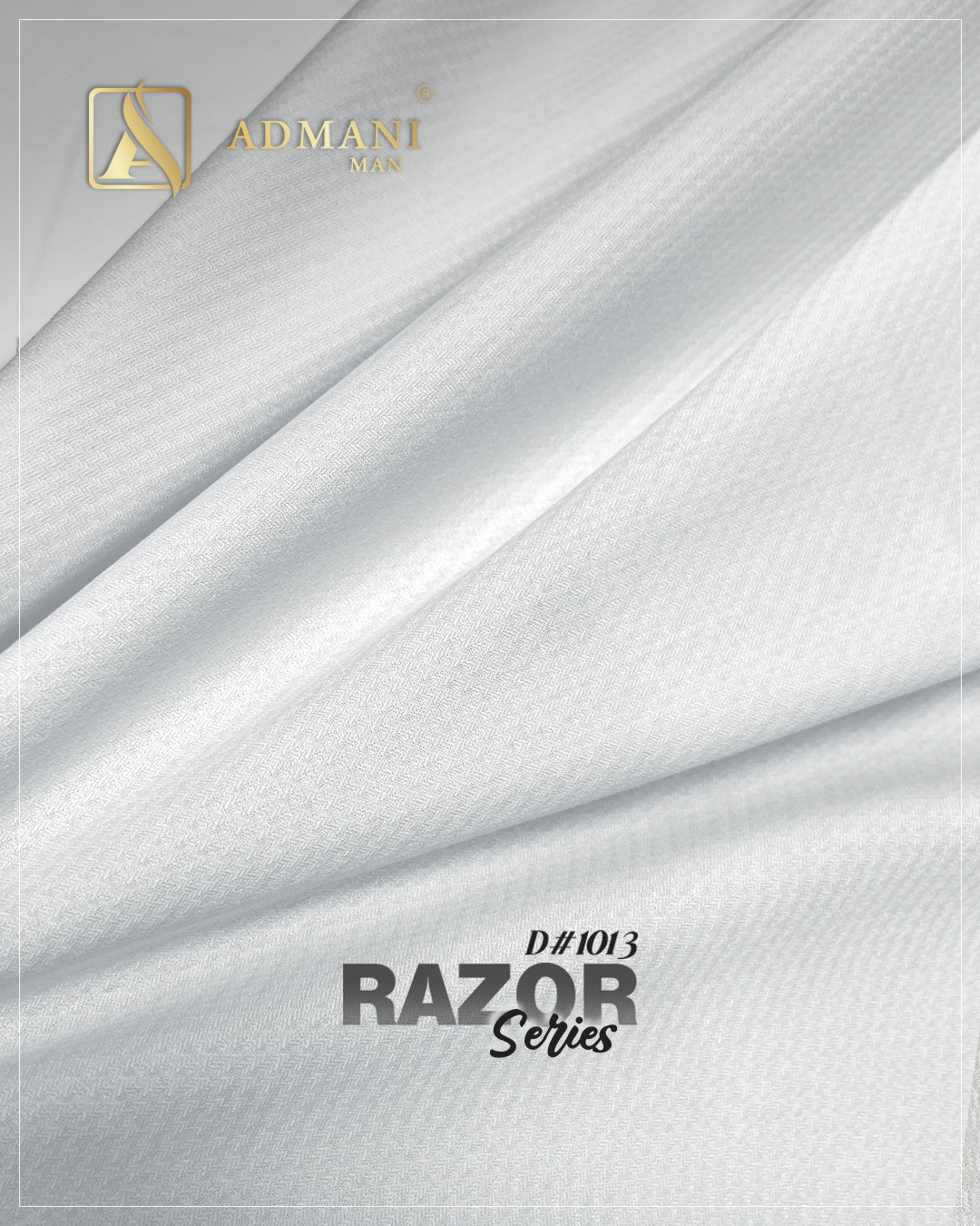 Razor Series D1013 White Unstitched Shalwar Kameez Design Gents by Admani Menswear Pakistan