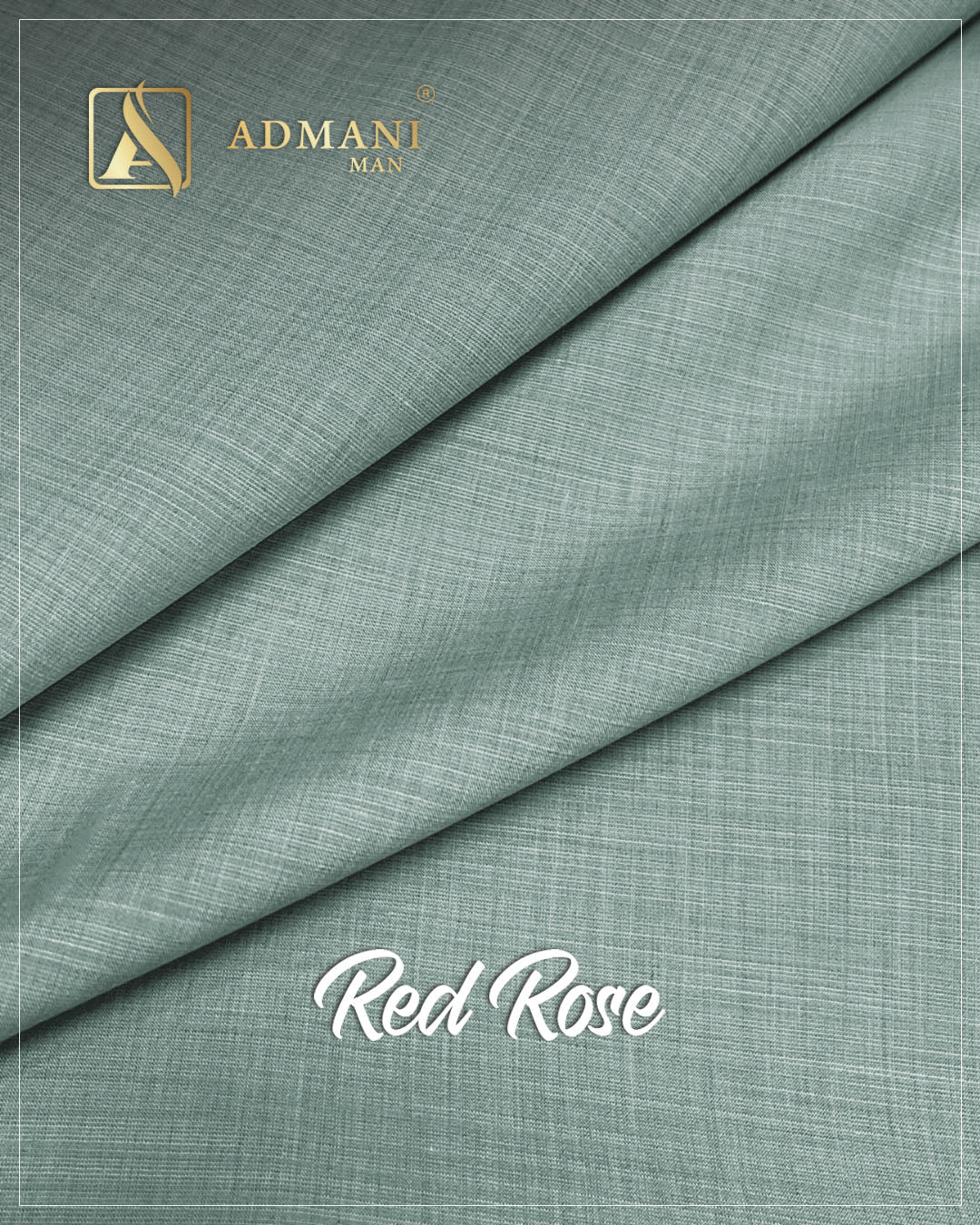 Red Rose Reseda Green Unstitched Fabric for Men by Admani Menswear Pakistan