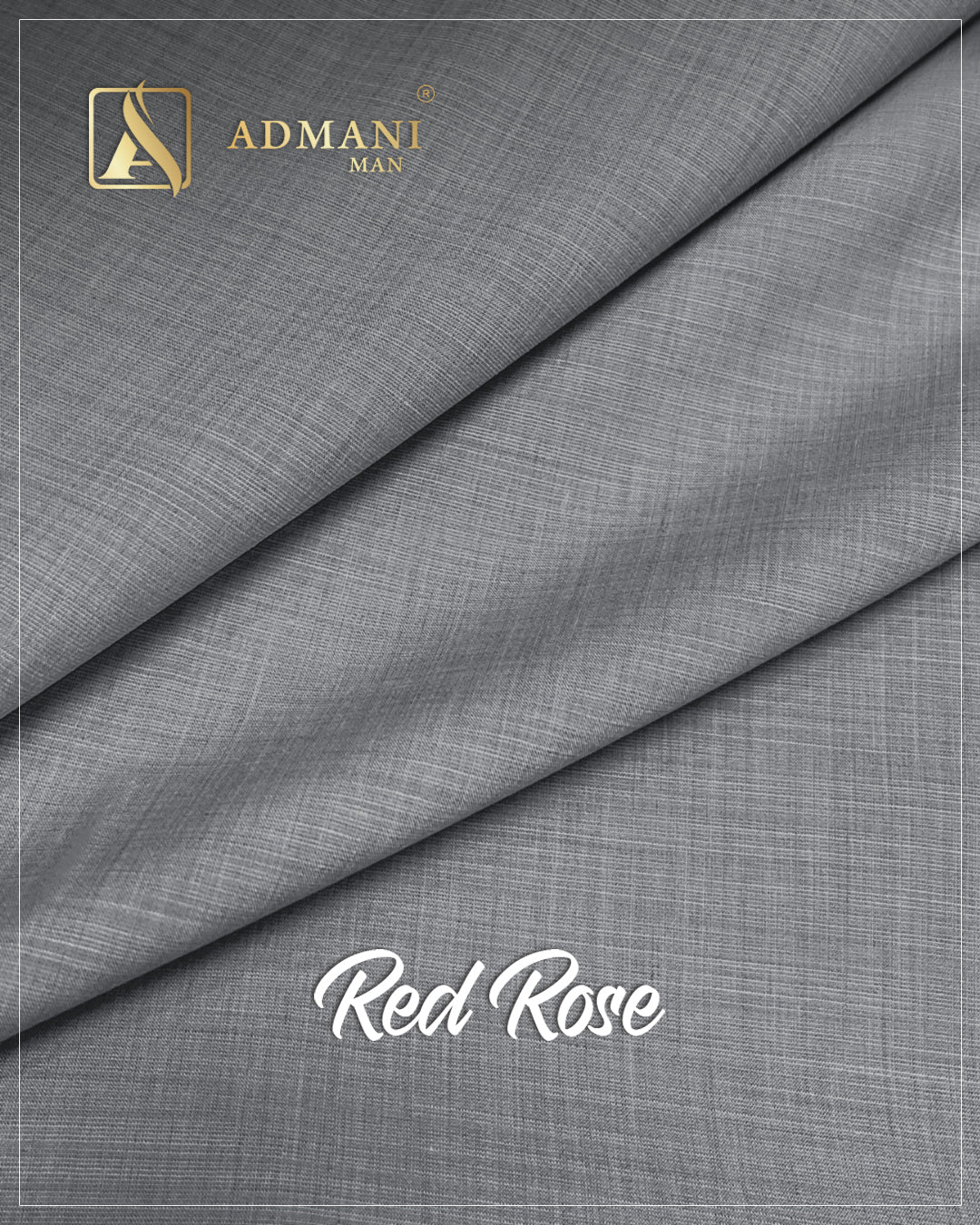 Red Rose Silver Gray Unstitched Fabric for Men by Admani Menswear Pakistan