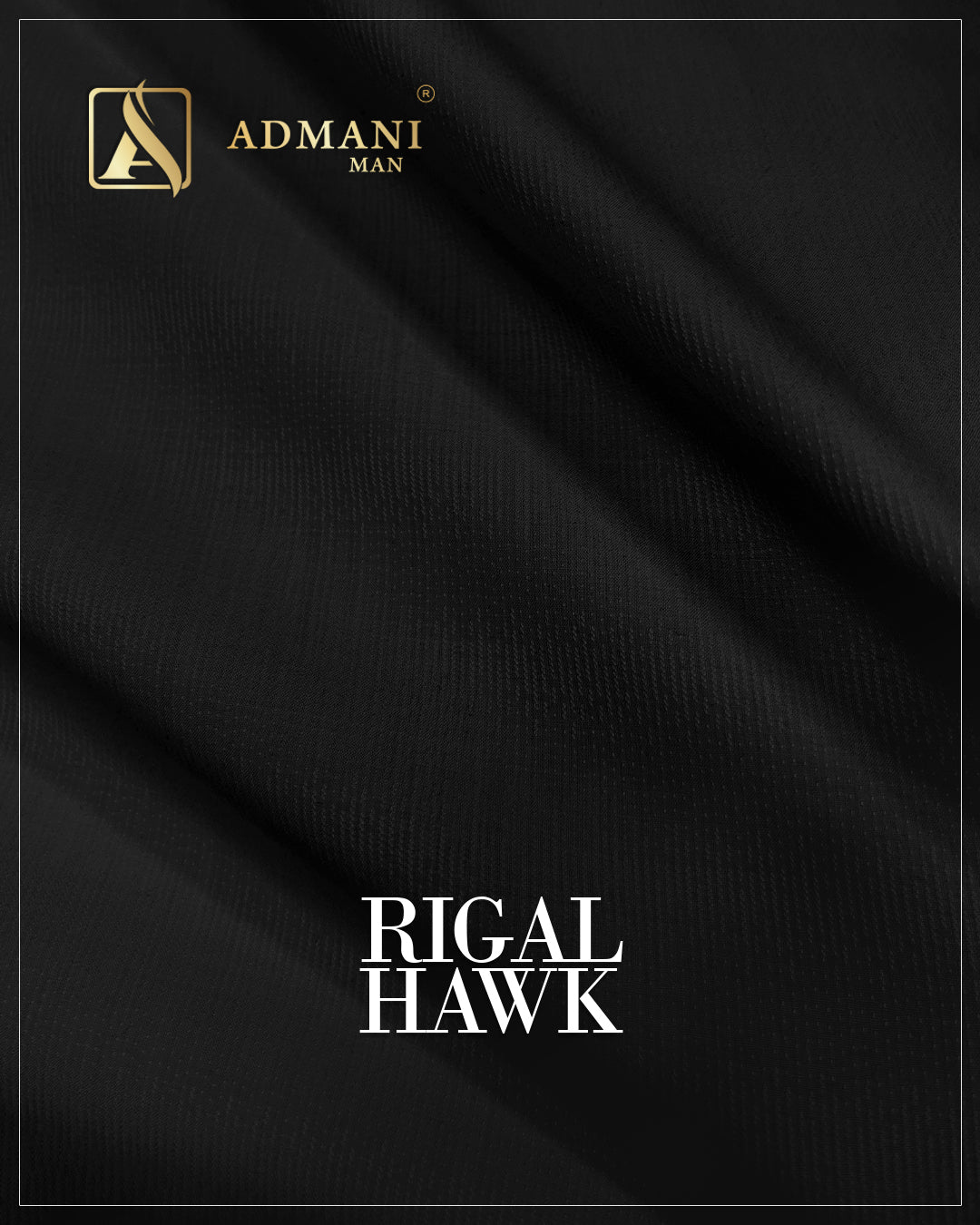 Regal Hawk black dobby textured fabric unstitched