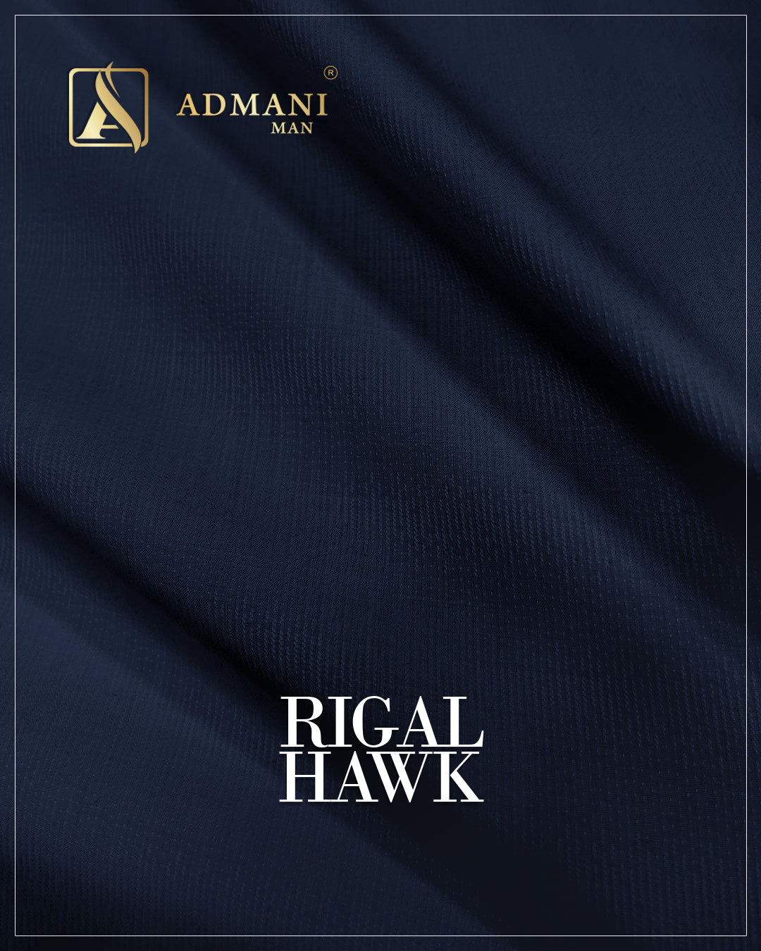 Regal Hawk navy blue dobby textured fabric for mens shalwar kameez