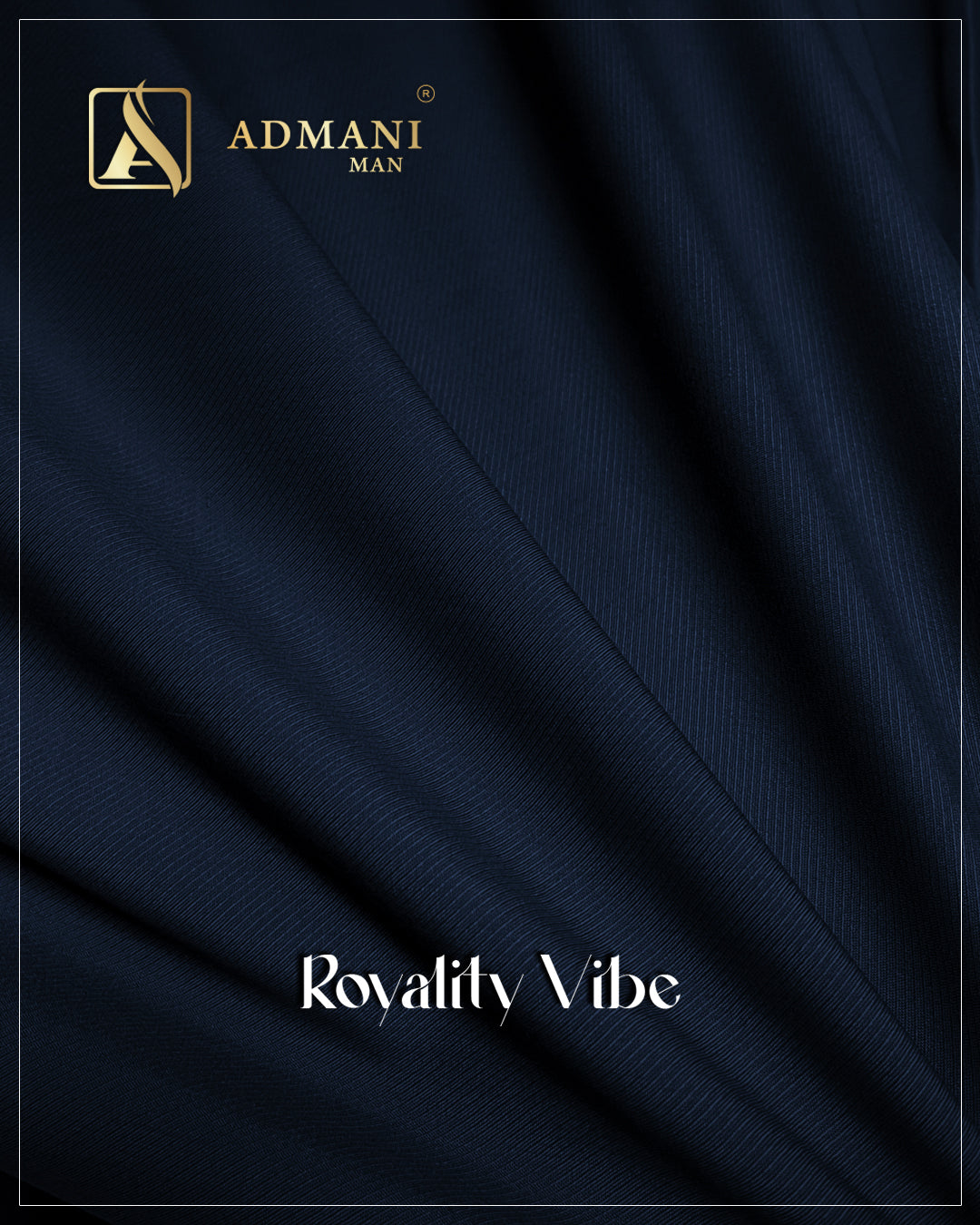 Royalty Vibe Navy Blue Unstitched Micro Design Fabric for Men by Admani Menswear Pakistan