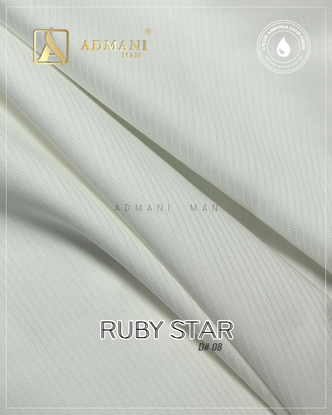 Ruby Star D-8 100% Liquid Ammonia Cotton shirting fabric for men by Admani
