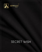 Secret Wish Black subtle texture premium winter fabric for menswear shalwar kameez