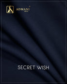 Secret Wish Navy Blue subtle texture premium winter fabric for menswear shalwar kameez