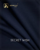 Secret Wish Navy Blue subtle texture winter fabric for Pakistani mens shalwar kameez