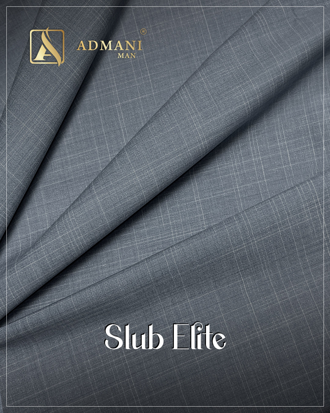 Slub Elite Arsenic Gray Unstitched Fabric for Men by Admani Menswear Pakistan
