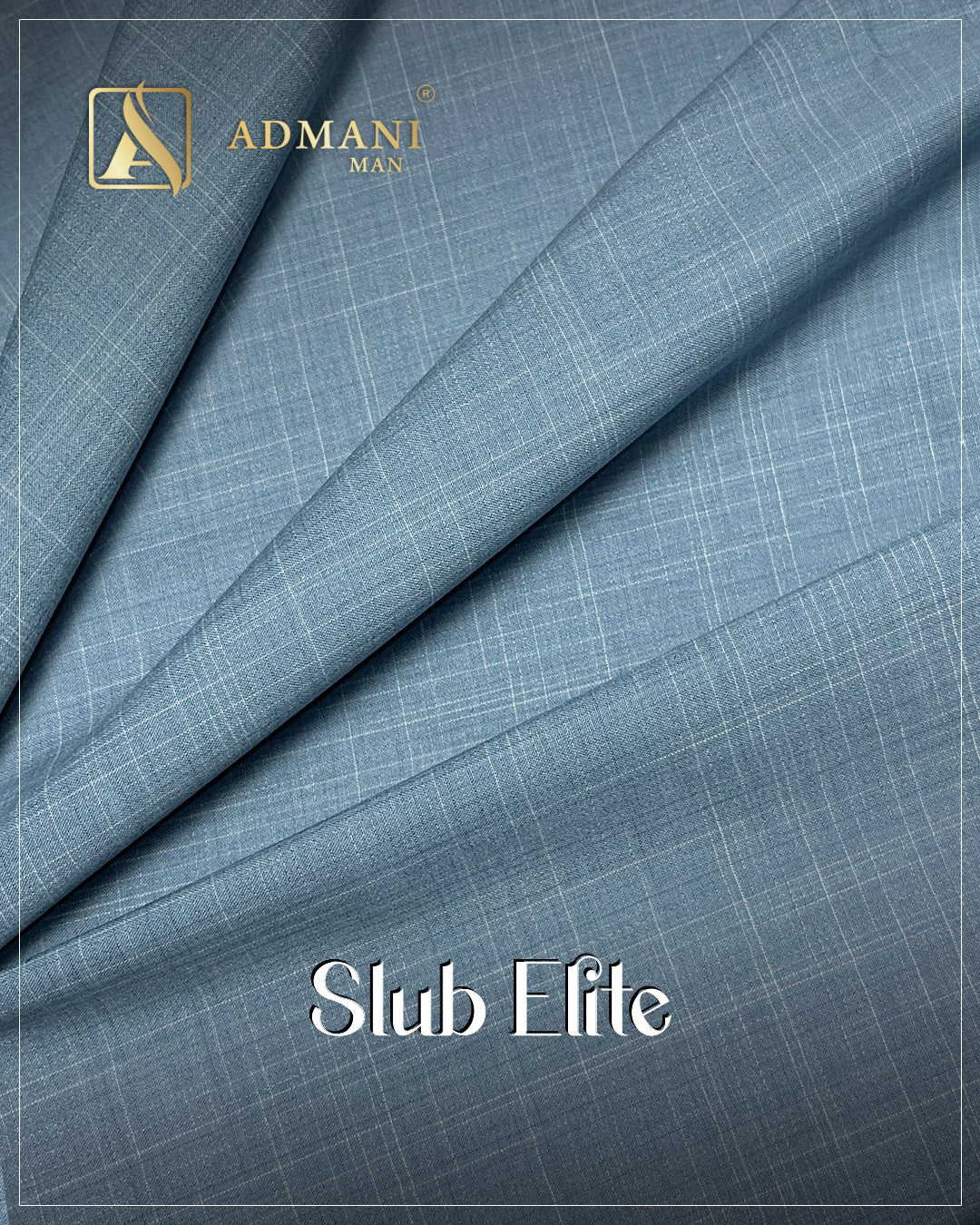 Slub Elite Blue Sapphire Unstitched Fabric for Men by Admani Menswear Pakistan