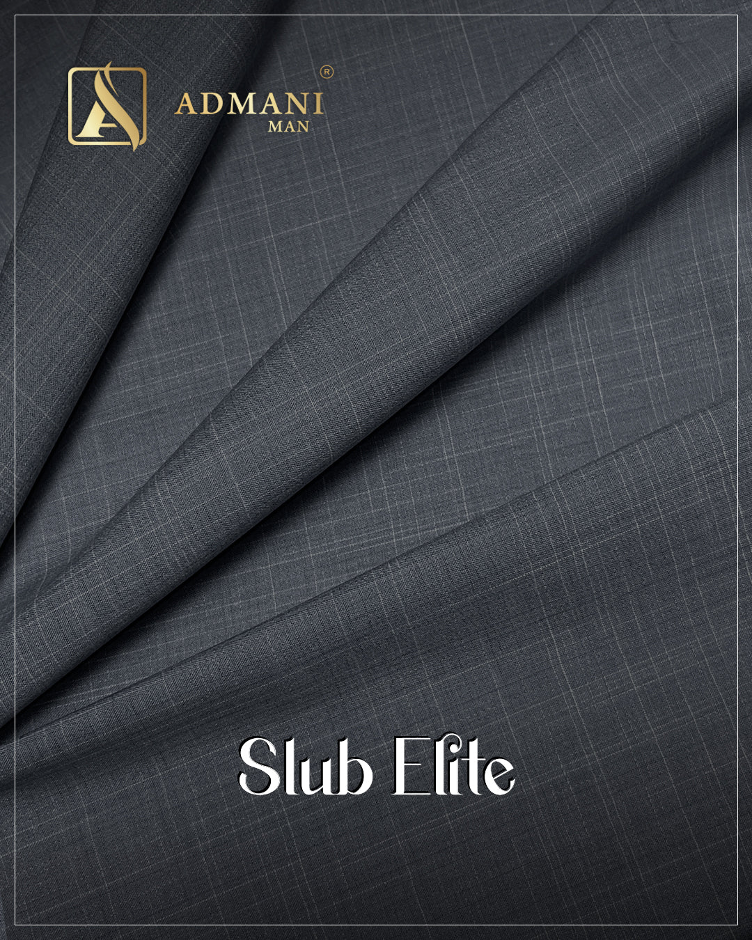 Slub Elite Gray Black Unstitched Fabric for Men by Admani Menswear Pakistan