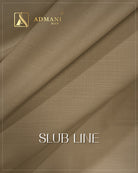 Olive green slub line premium menswear fabric for summer shalwar kameez

