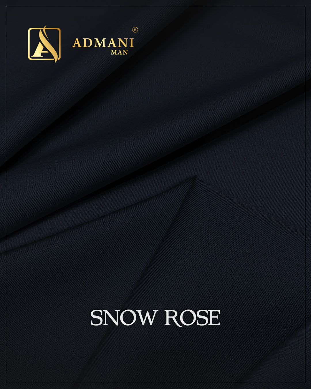 Snow Rose Navy Blue Premium Medium-Winter Unstitched Fabric Menswear Shalwar Kameez by Admani Menswear Pakistan