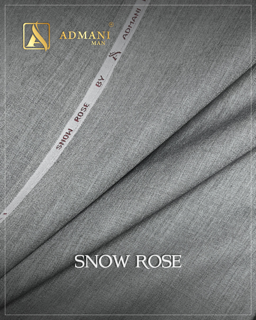 Snow Rose Silver Grey Premium Medium-Winter Unstitched Fabric Menswear Shalwar Kameez by Admani Menswear Pakistan