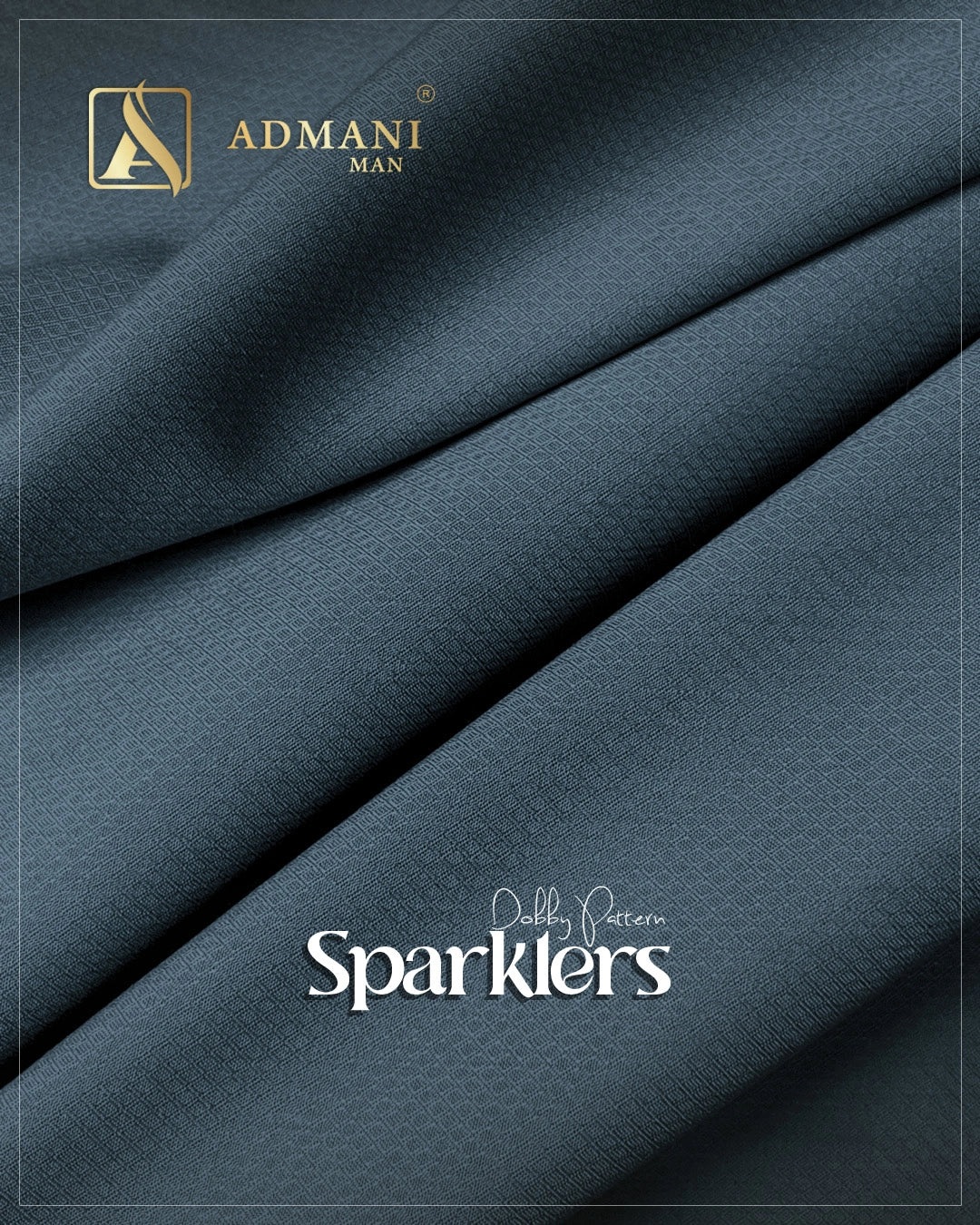 Sparklers Denim blue premium fabric with subtle sheen for menswear shalwar kameez