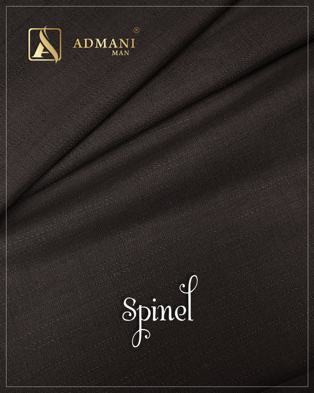 Spinel Dark Brown Premium Solid Unstitched Fabric for Menswear Shalwar Kameez by Admani Man Pakistan - deep brown for sophisticated styling