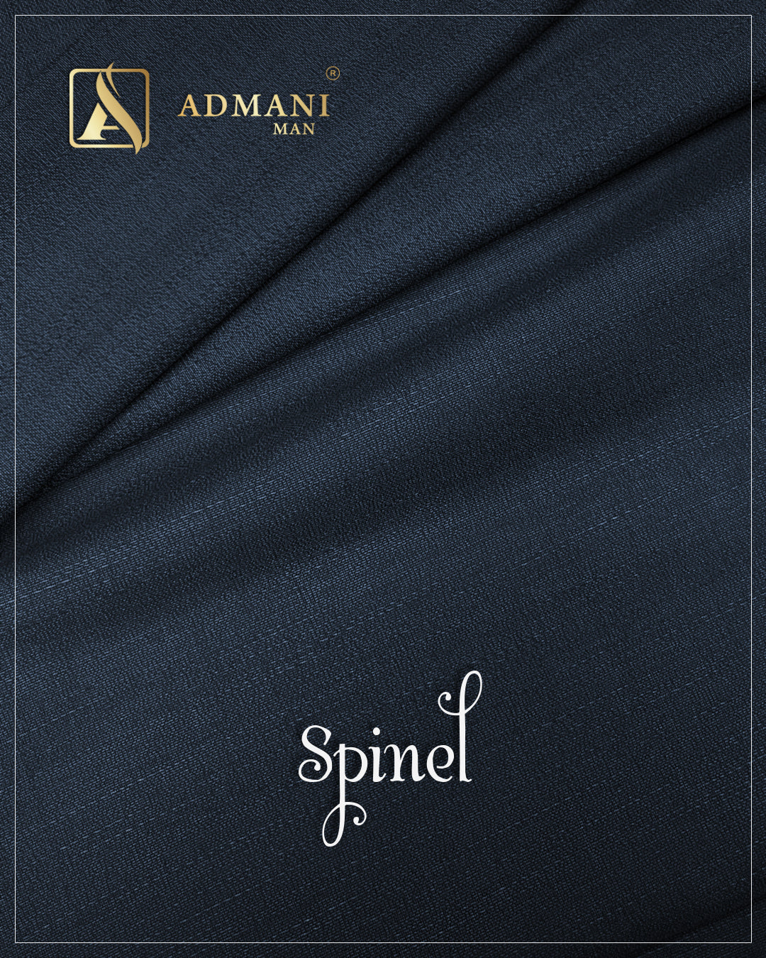 Spinel Navy Blue Premium Unstitched Fabric for Menswear Shalwar Kameez by Admani Man Pakistan - classic deep blue for menswear
