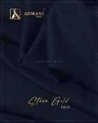 Steve Gold D#01 navy blue dobby fabric for winter menswear Pakistan

