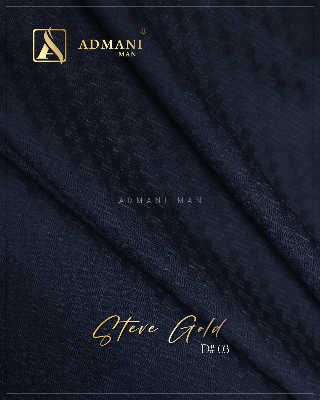 Steve Gold Navy Blue Unstitched winter Shalwar Kameez fabric For Men Pakistan  