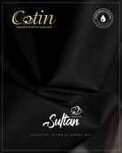 Sultan Black Premium Egyptian Cotton Liquid Ammonia Fabric for Distinguished Styling by Admani Pakistan