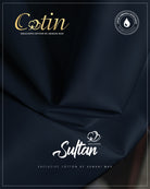 Sultan Navy Blue Premium Egyptian Cotton Liquid Ammonia Fabric for Formal Events by Admani Pakistan
