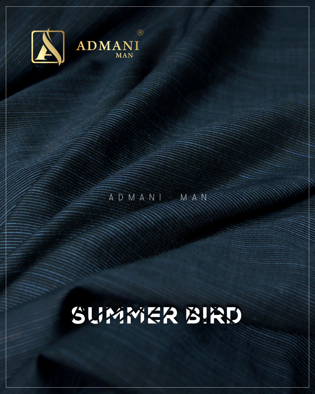 Summer Bird Blue Sapphire Premium Summer Unstitched Fabric Menswear Shalwar Kameez by Admani Menswear Pakistan
