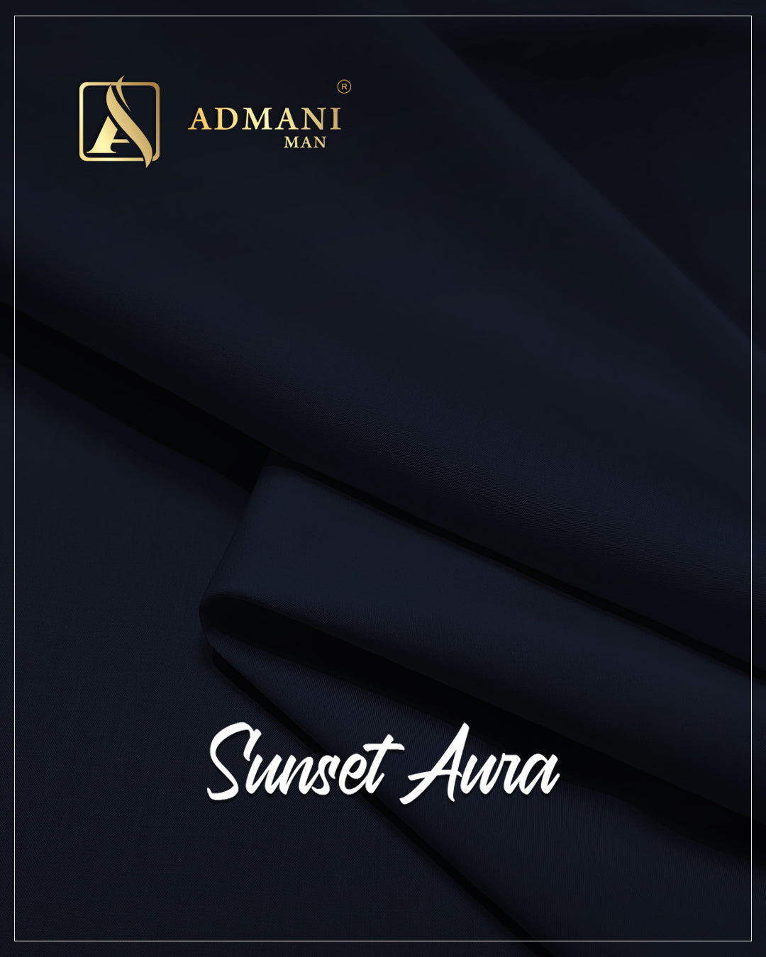 Sunset Aura Navy Blue Unstitched Shalwar Kameez Fabric for Men by Admani Menswear Pakistan
