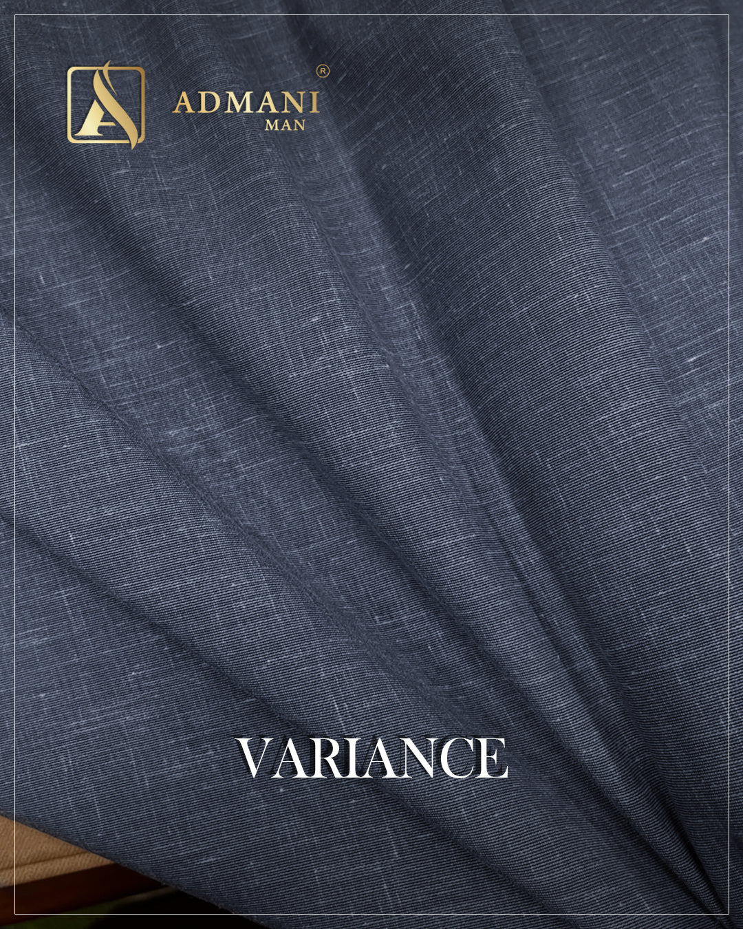 Variance Navy Blue Premium Dobby Fabric Unstitched Menswear Shalwar Kameez by Admani Menswear Pakistan