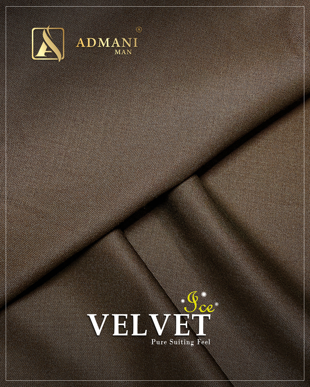 Velvet Ice Cedar Brown Premium Dobby Medium-Winter Unstitched Fabric Menswear Shalwar Kameez by Admani Menswear Pakistan