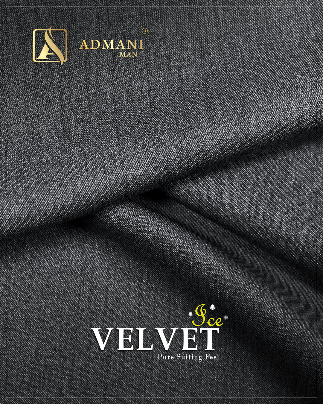 Velvet Ice Malaysia Grey Premium Dobby Medium-Winter Unstitched Fabric Menswear Shalwar Kameez by Admani Menswear Pakistan