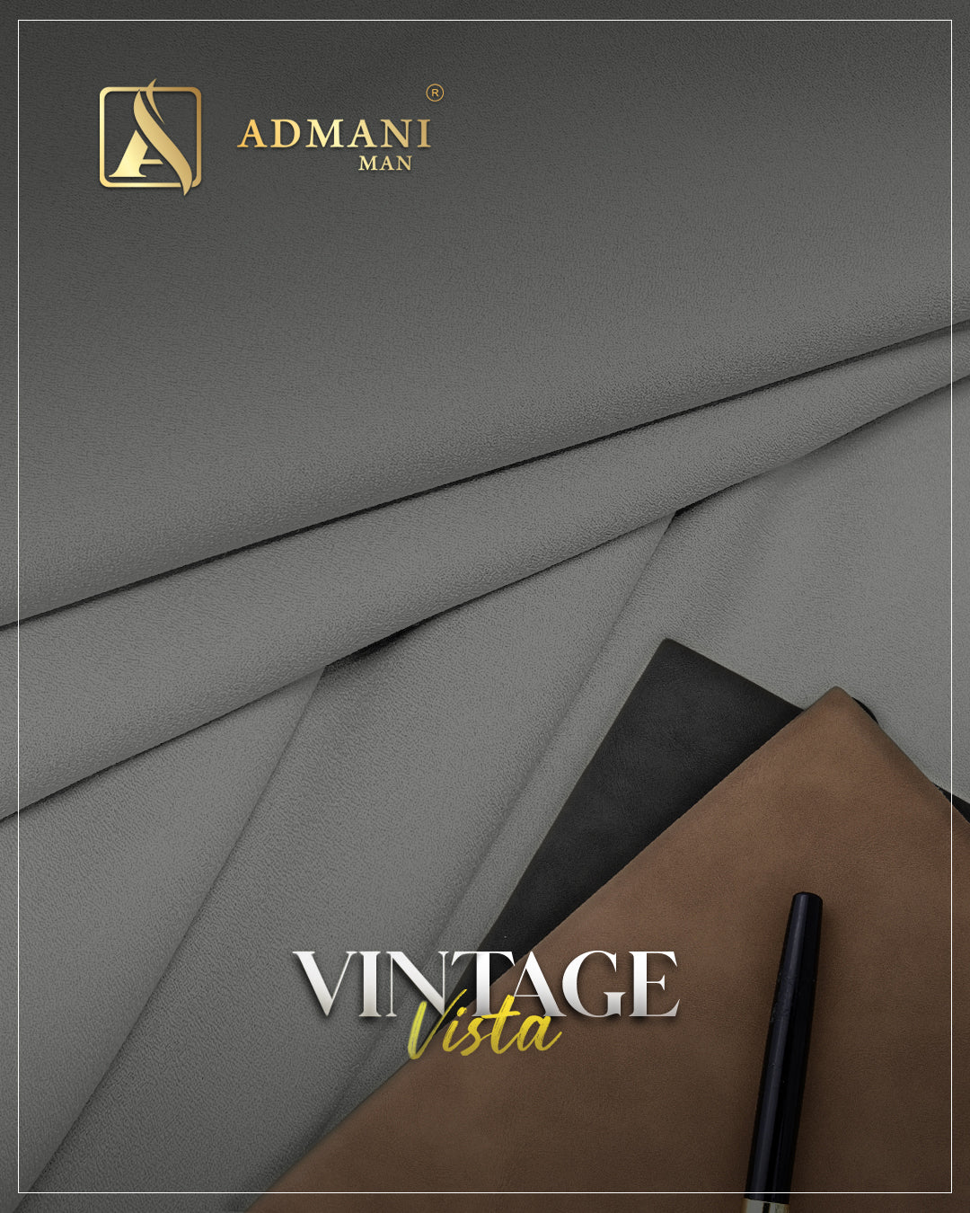 Vintage Vista Arsenic Gray Unstitched Shalwar Kameez Fabric for Men by Admani Menswear