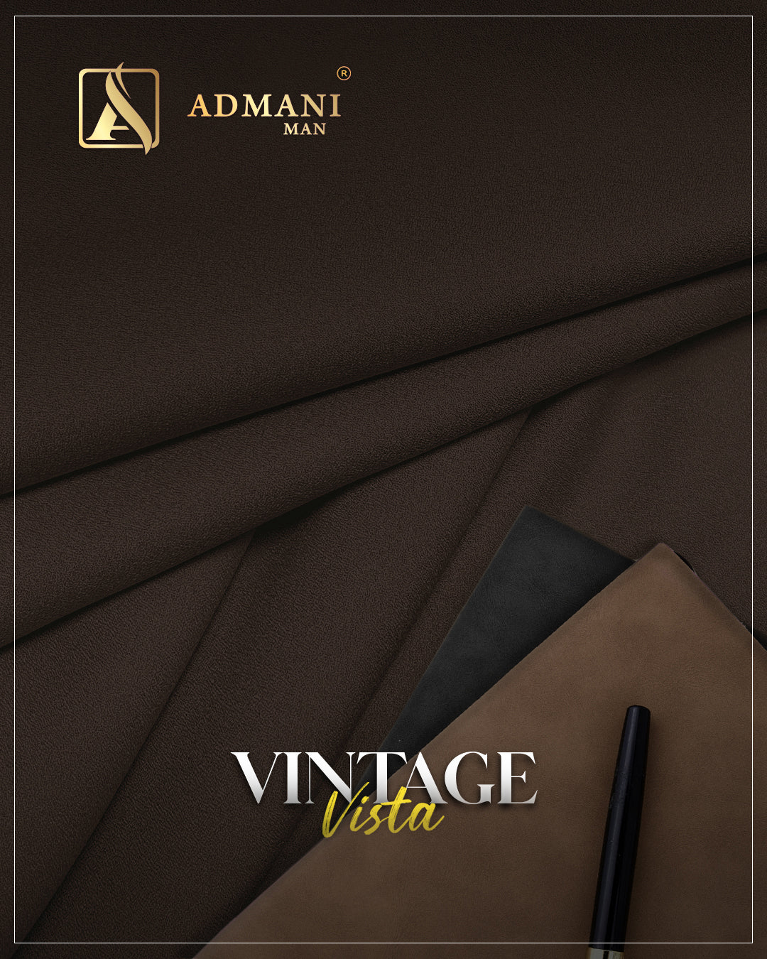 Vintage Vista Peanut Brown Unstitched Fabric Mens Clothing Pakistan by Admani Menswear