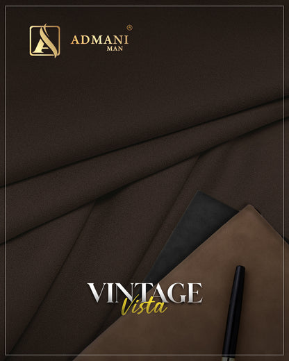 Vintage Vista Peanut Brown Unstitched Fabric Mens Clothing Pakistan by Admani Menswear
