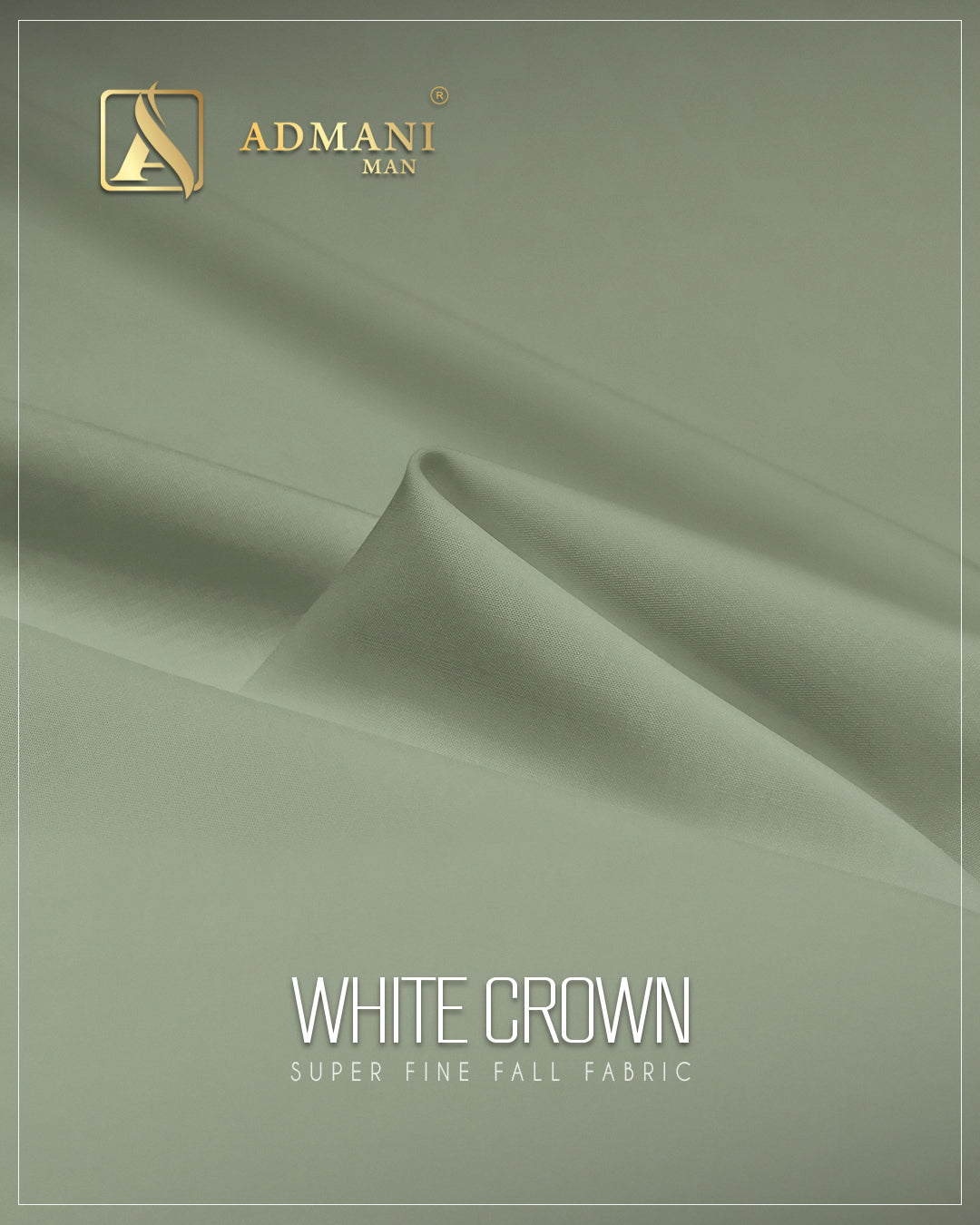 White Crown Sage green super fine fall fabric for menswear shalwar kameez