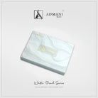 White Pearl Series premium rigid gift box with white pearl wave pattern for unstitched fabric menswear shalwar kameez by Admani Menswear Pakistan